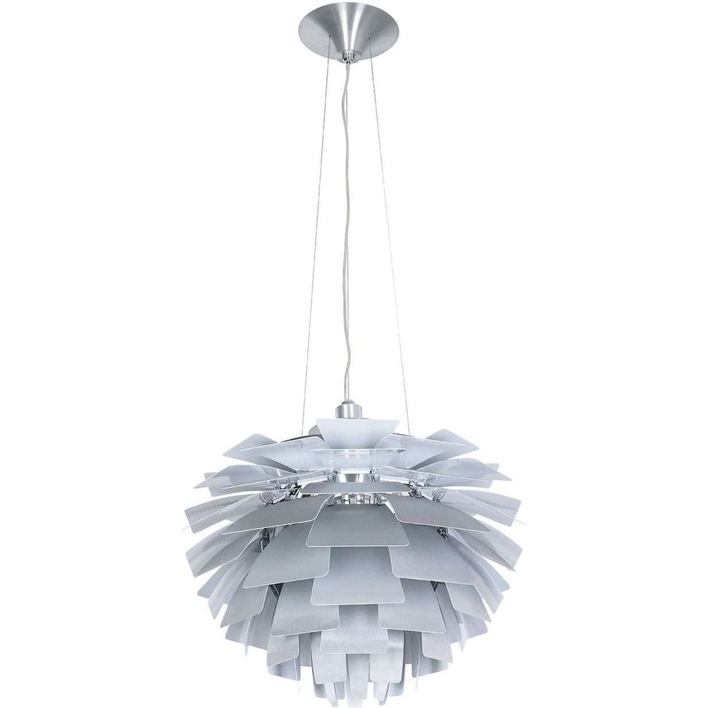 Mid-Century Modern Reproduction PH Artichoke Lamp - Silver - 23" Diameter Inspired by Poul Henningsen