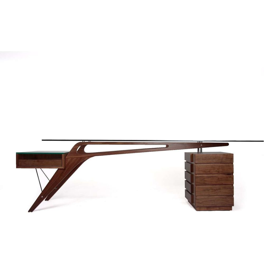 Mid Century Koen Cavour Desk - Walnut-France & Son-FB0200WALNUT-Desks-2-France and Son