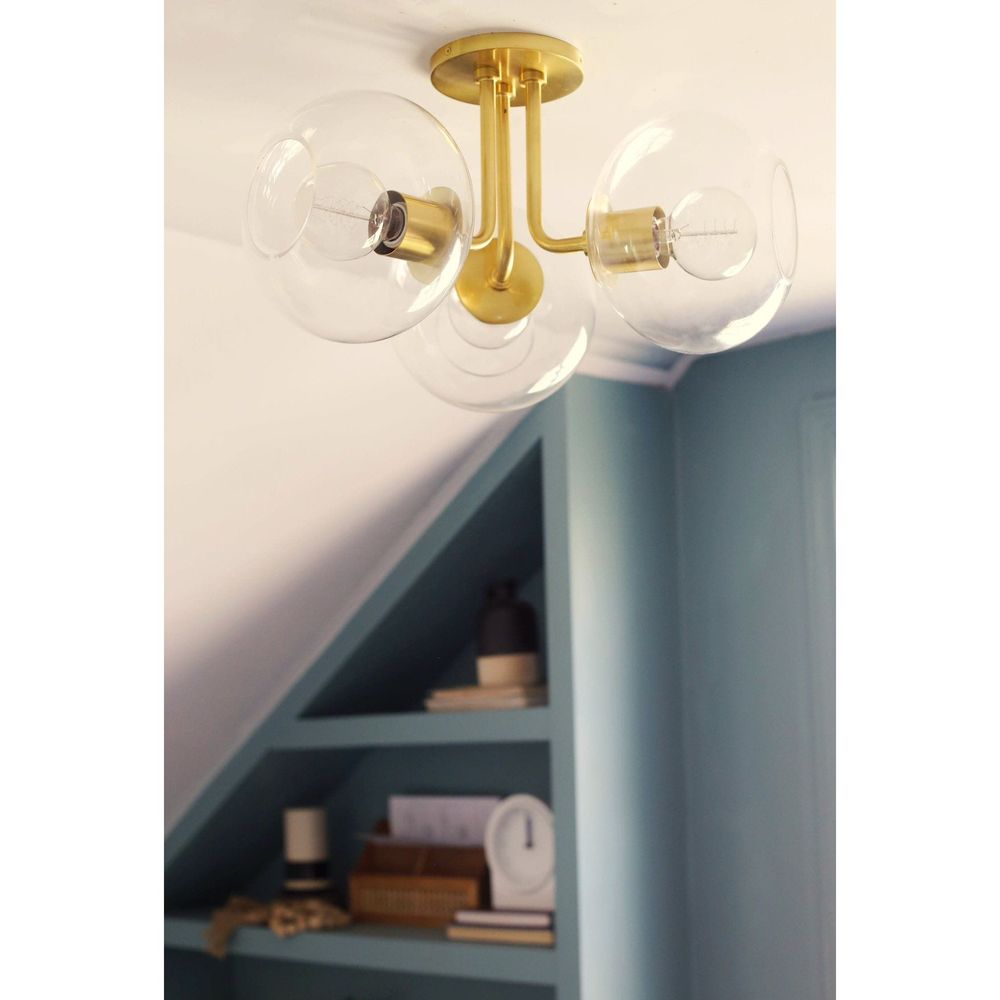 Margot 3 Light Semi Flush-Mitzi-HVL-H270603-AGB-Flush MountsAged Brass-3-France and Son