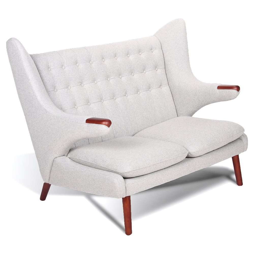 Mid Century Wegner Papa Bear Sofa - Grey-France & Son-FB759LGREY2-Sofas-1-France and Son