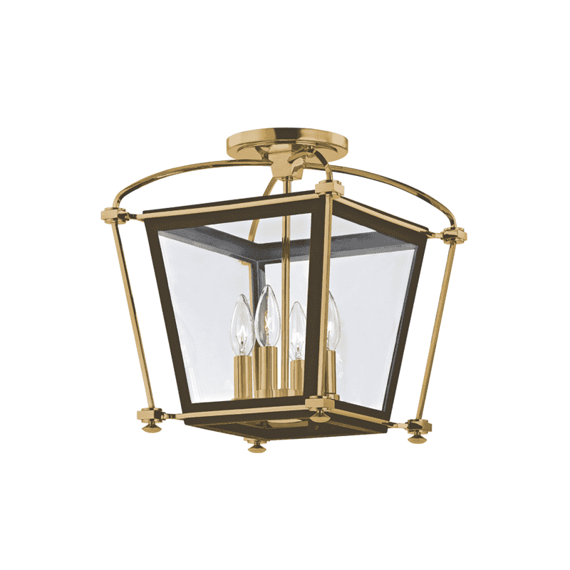 Hollis 4 Light Semi Flush-Hudson Valley-HVL-3610-AGB-Flush MountsAged Brass-1-France and Son