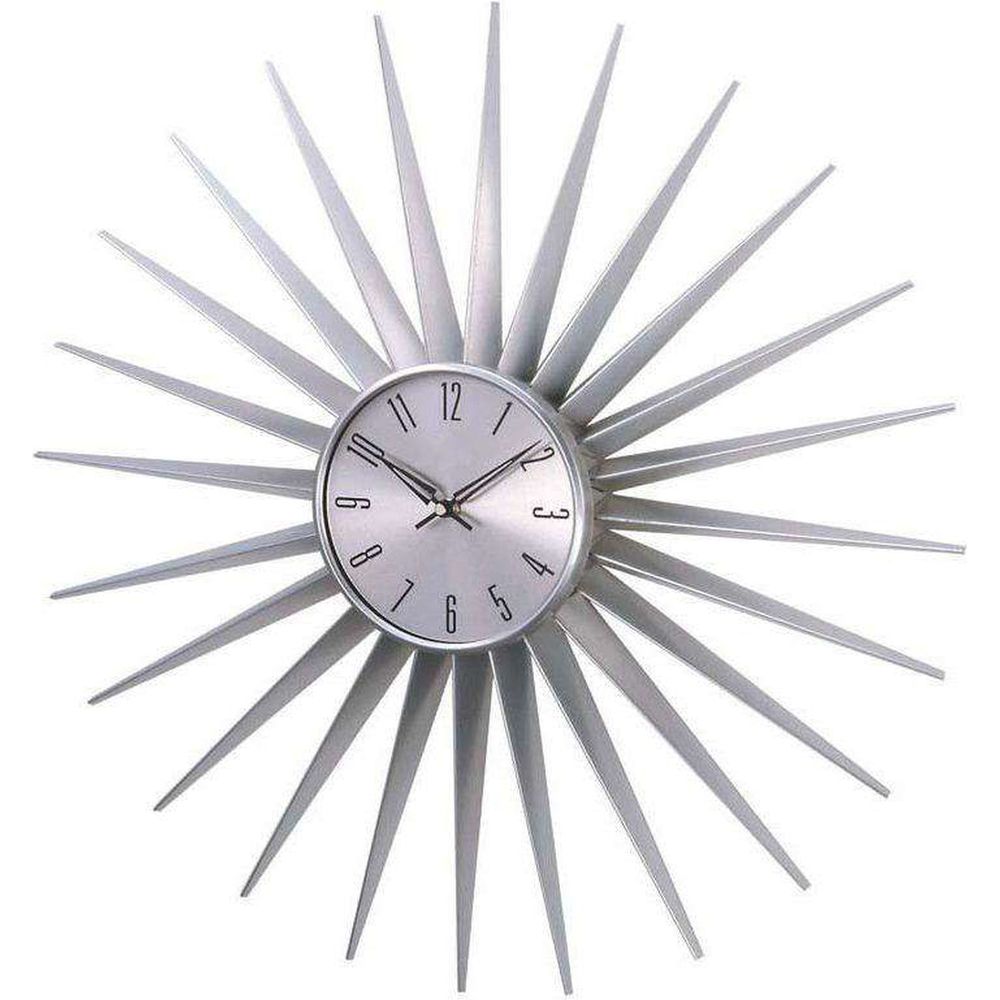 Mid-Century Modern Bent Clock - Silver