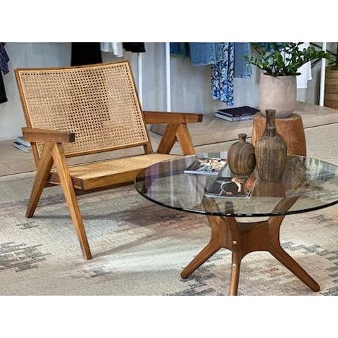 Jeanneret Lounge Chair with Arms - Natural Acacia-France & Son-FL1317NTRL-Lounge ChairsNatural-6-France and Son