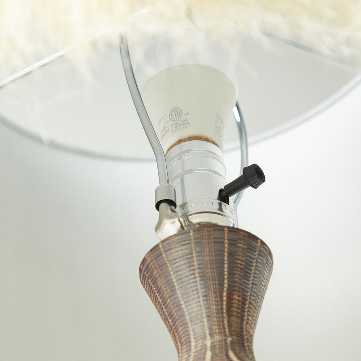 Sisa Table Lamp - Earthtone Striped Ceramic