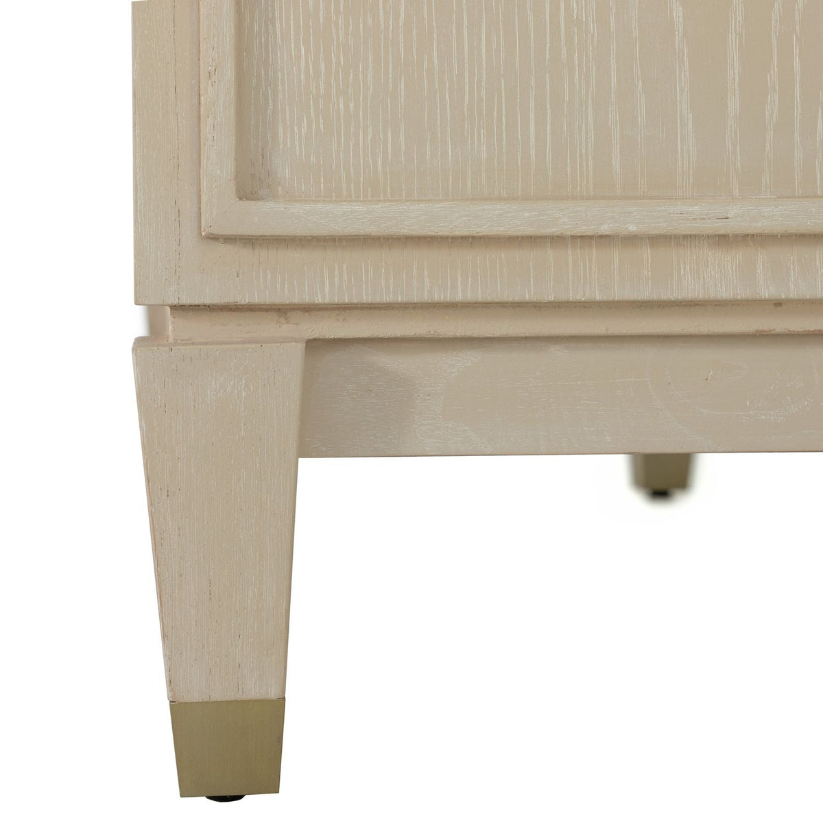 Strella Oak Wood Accent Cabinet - 2 Shelves, Cerused White