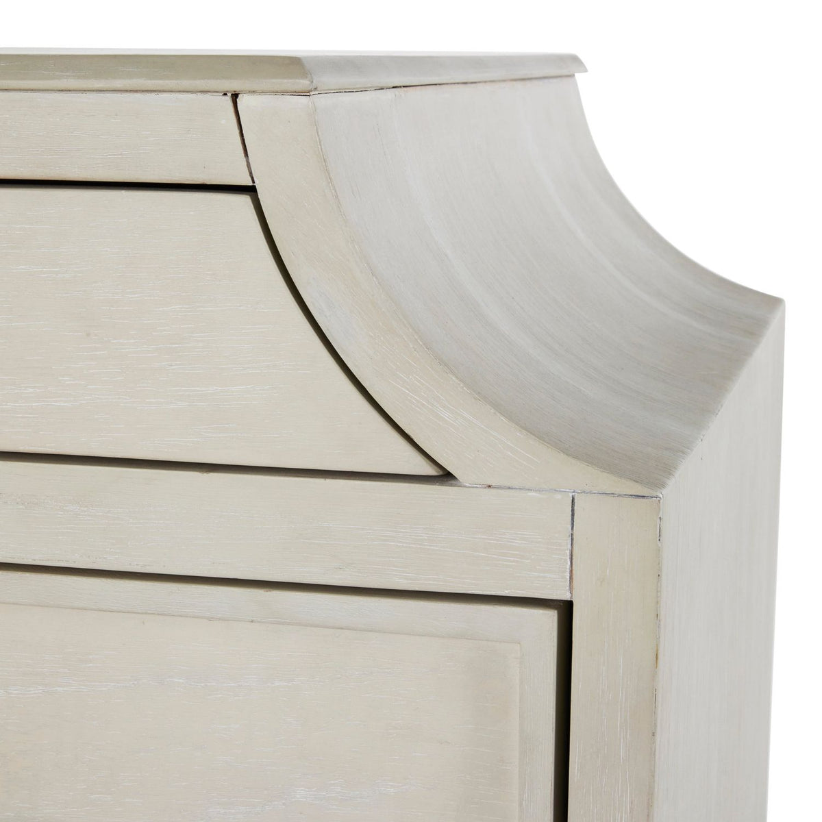 Alexandra Mahogany Dresser - 11 Drawers, Cerused White Light Gray