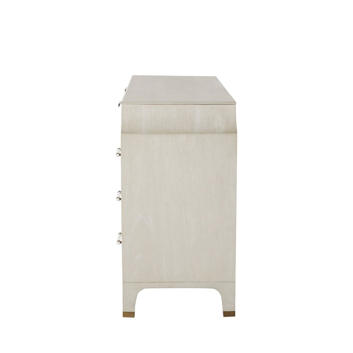 Alexandra Mahogany Dresser - 11 Drawers, Cerused White Light Gray