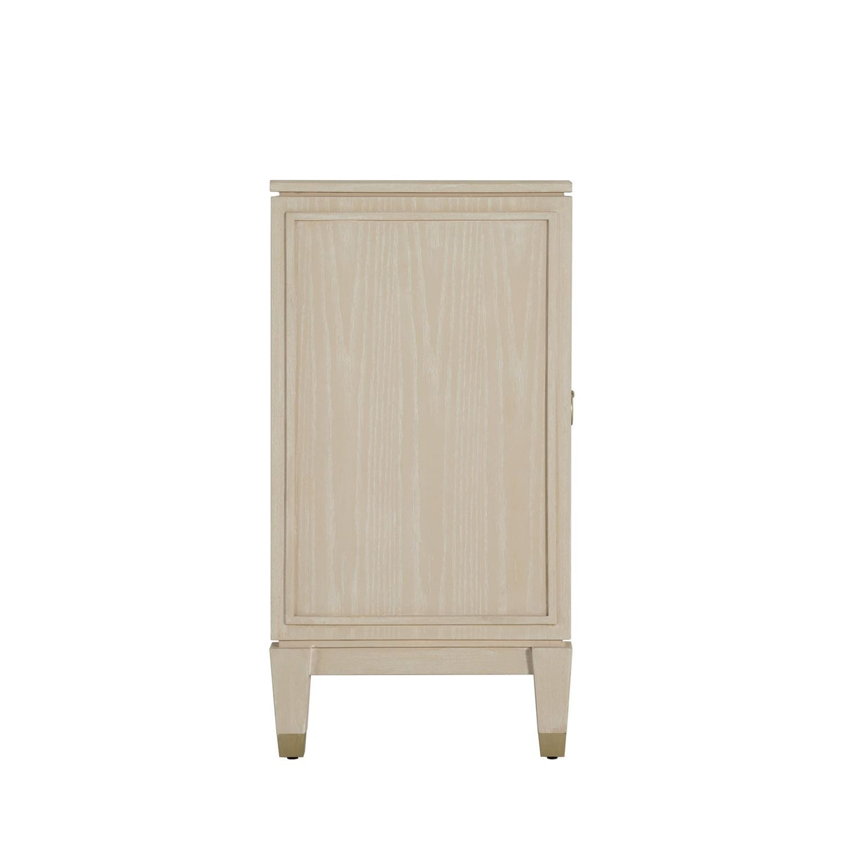 Strella Oak Wood Accent Cabinet - 2 Shelves, Cerused White