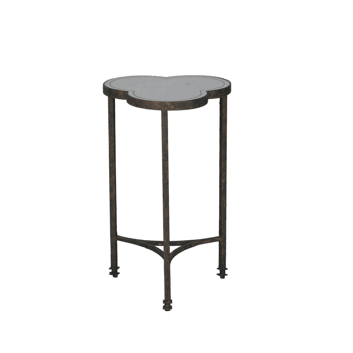 Walter Iron Trefoil Side Table - 15.5 In. W X 24.75 In. H