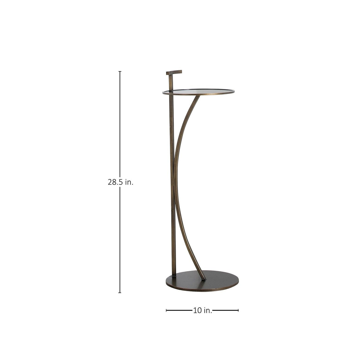 Amari Metal Round Pedestal Drink Table - 10 In. W X 28.5 In. H
