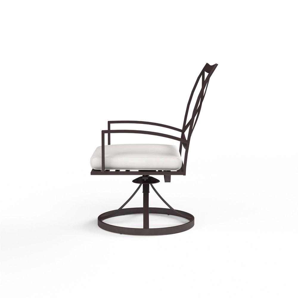 Outdoor Dining Chairs La Jolla Swivel Dining Chair in Canvas Flax w/ Self Welt