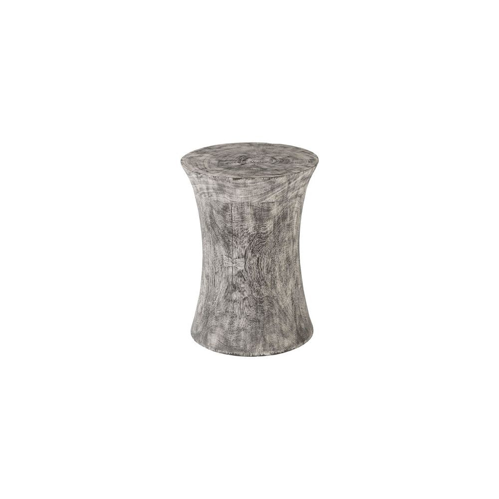 Hiono Stool, Mango Wood, Gray Stone