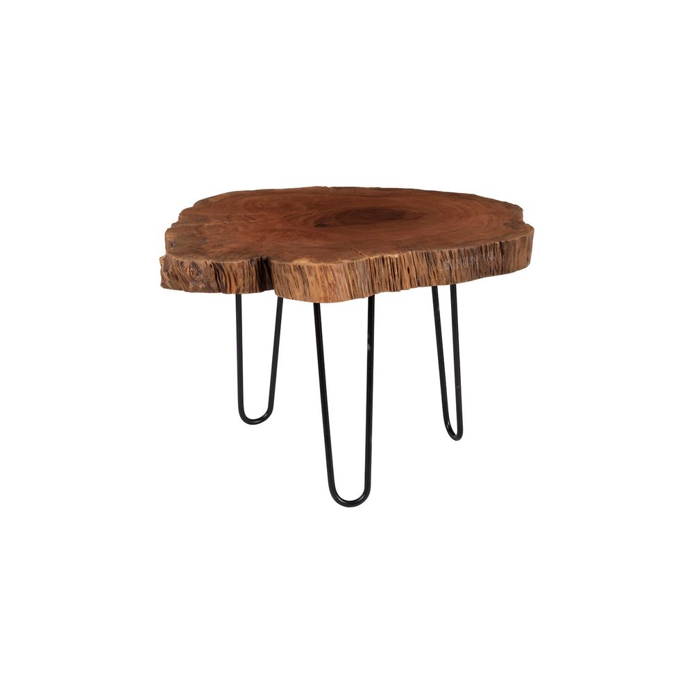 Nanos Coffee Table, Black Metal Legs, Small