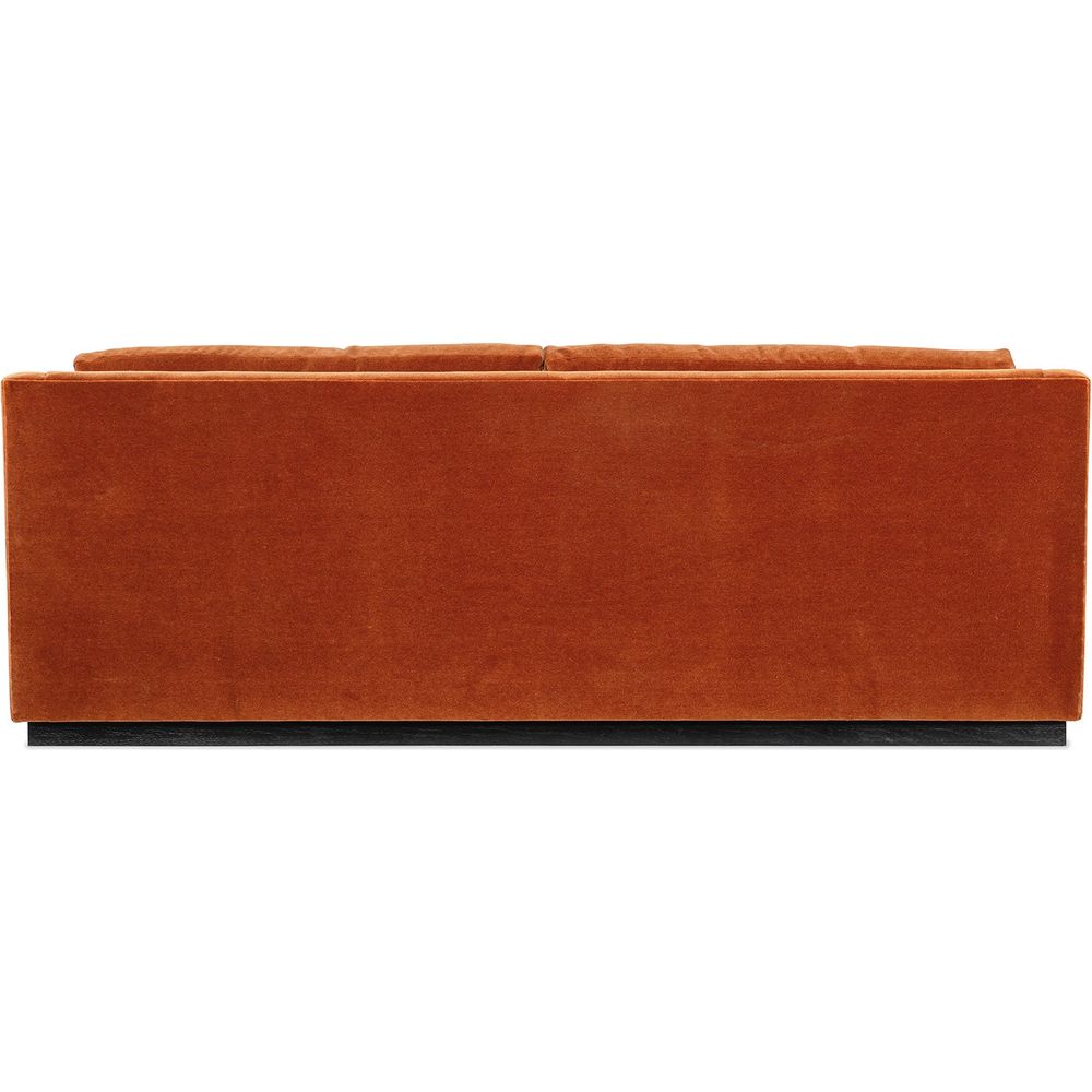 Sophia Slope Arm Mohair Sofa with Bench Seat - Cinnamon/Ebony