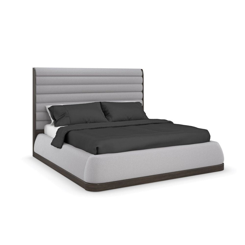 Couture Uph Panel Bed Kg/Ck Fb - Brown, Grey