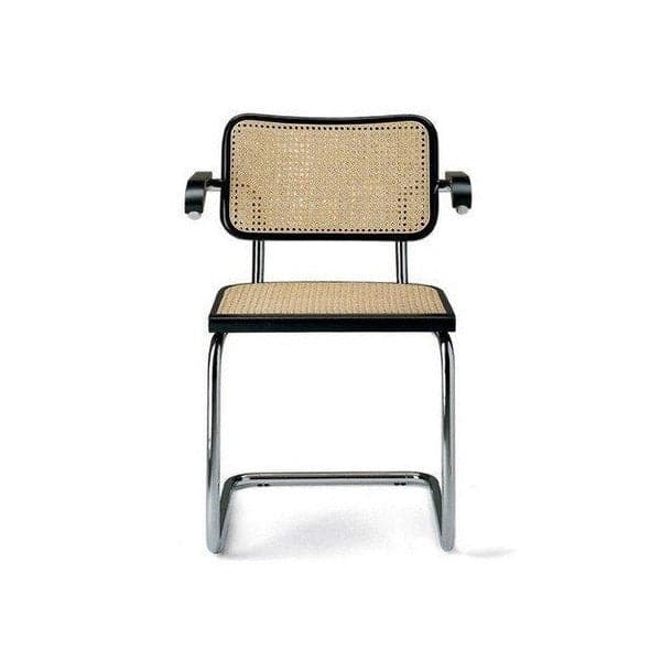 Italian Cesca Stainless Steel Armchairs-France & Son-FSC119BLK-Dining ChairsSingle-Black-6-France and Son