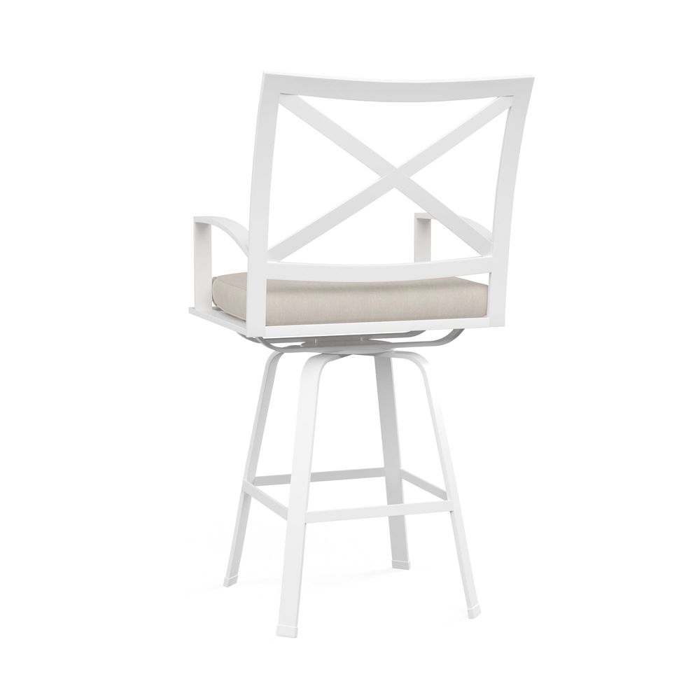 Outdoor Bar & Counter Stools Bristol Swivel Counter Stool in Canvas Flax w/ Self Welt