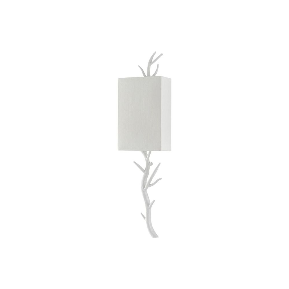 Baneberry White Wall Sconce, White Shade, Right
