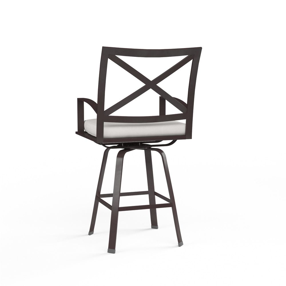 Outdoor Bar & Counter Stools La Jolla Swivel Counter Stool in Canvas Flax w/ Self Welt