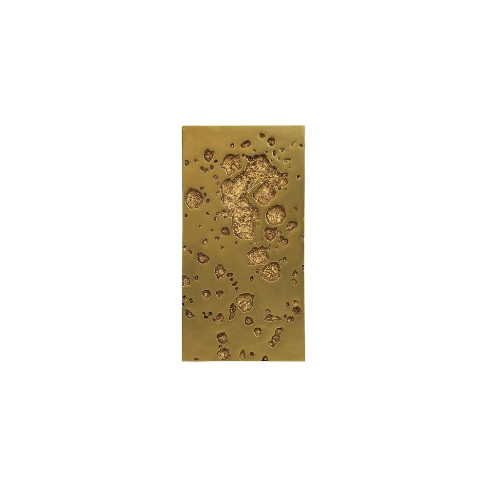 Additional view of Panorama Rectangle Wall Art, featuring antiqued finish, cast metal, brass, and wall-mounted panel format.