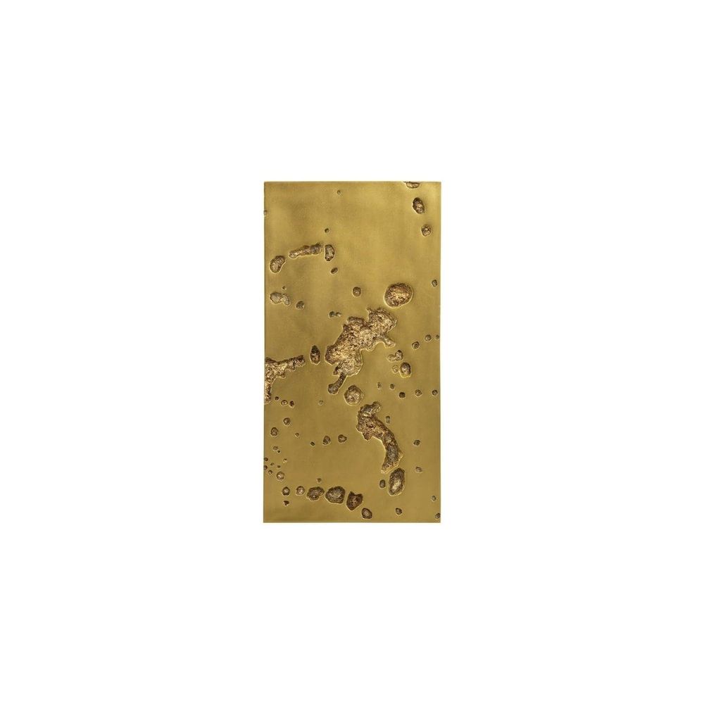 Panorama Rectangle Wall Art, shown in antique gold and brass yellow with cast metal, brass, and wall-mounted panel format.