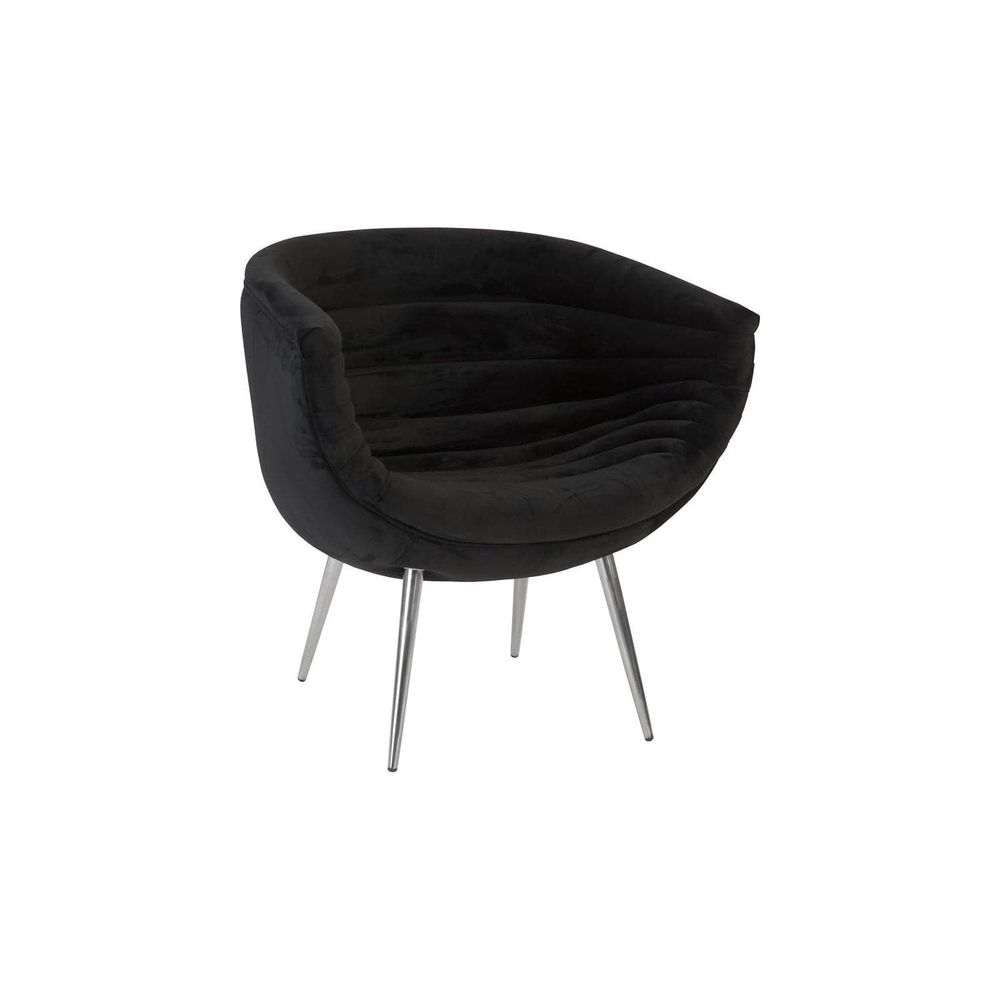 Nouveau Club Chair - Black - Stainless Steel Legs-Phillips Collection-PHIL-PH93141-Chair-1-France and Son