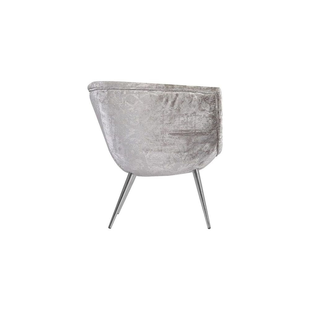 Nouveau Club Chair - Gray Crushed Velvet Fabric - Stainless Steel Legs-Phillips Collection-PHIL-PH99963-Lounge Chairs-3-France and Son
