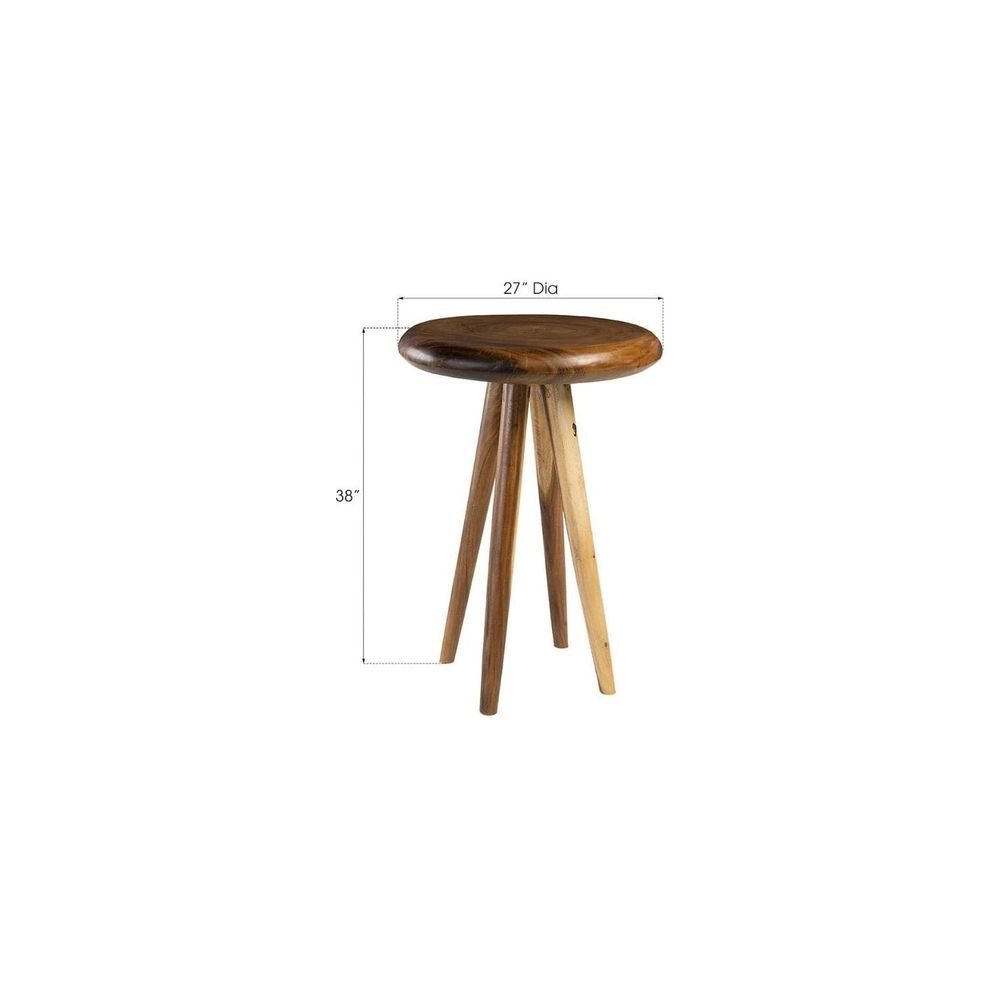 Smoothed Bar Table Natural - Round-Phillips Collection-PHIL-TH84475-Outdoor Bar Tables-3-France and Son