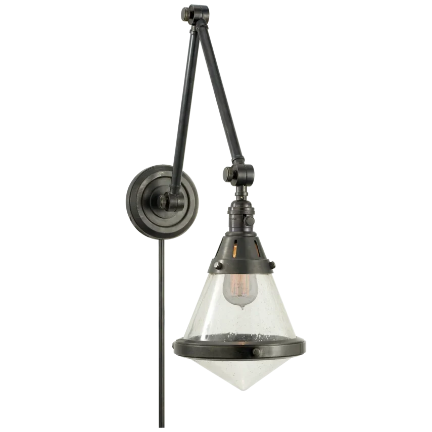 Galuna Library Wall Light-Visual Comfort-VISUAL-TOB 2156BZ-SG-Wall LightingBronze-Seeded Glass-3-France and Son