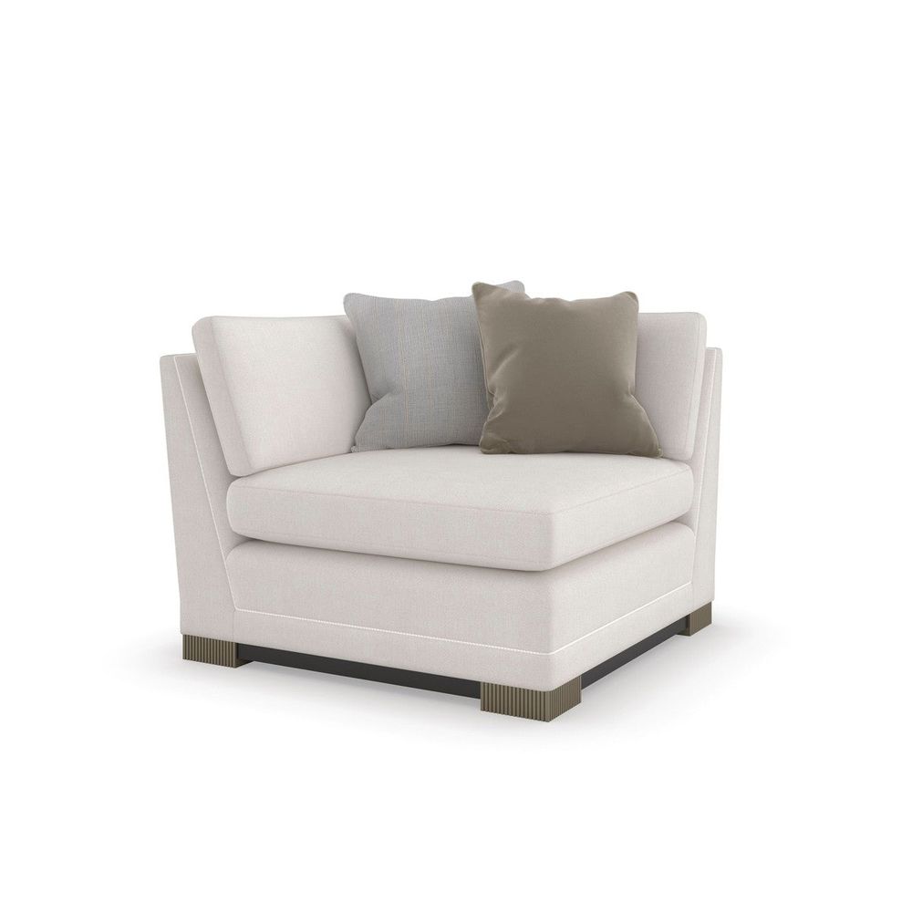Sectionals: Parts Sanctuary Corner Sectional Unit - Brown, Silver