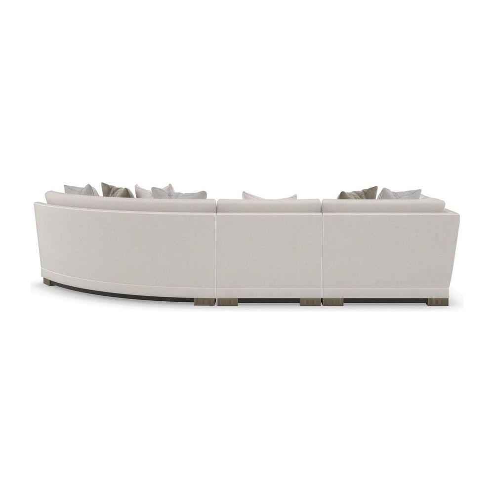 Sanctuary Curved Armless Sectional Unit - Brown, Silver