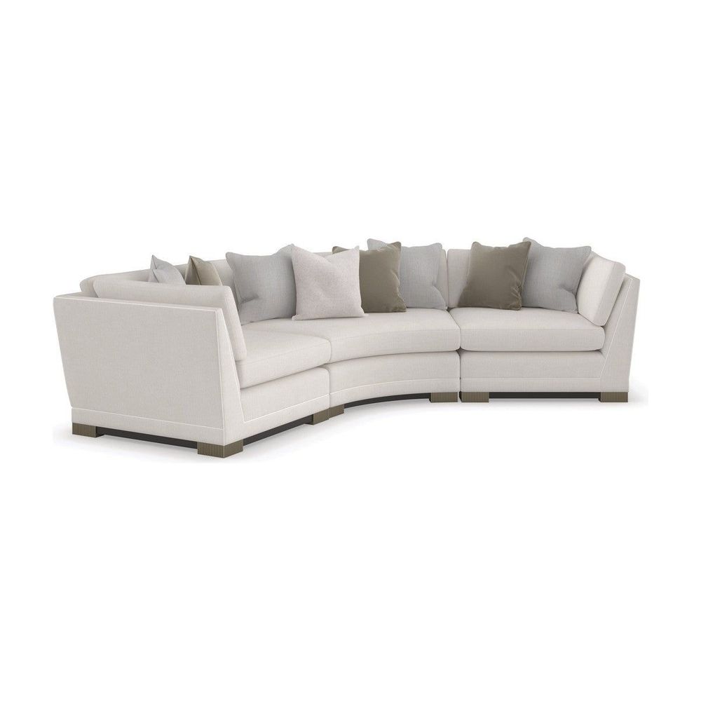 Sectionals: Parts Sanctuary Curved Armless Sectional Unit - Brown, Silver