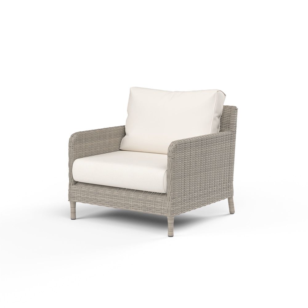 Outdoor Lounge Chairs Manhattan Club Chair in Linen Canvas w/ Self Welt