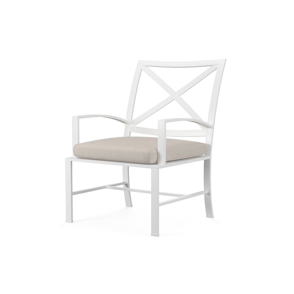 Outdoor Dining Chairs Bristol Dining Chair in Canvas Flax w/ Self Welt