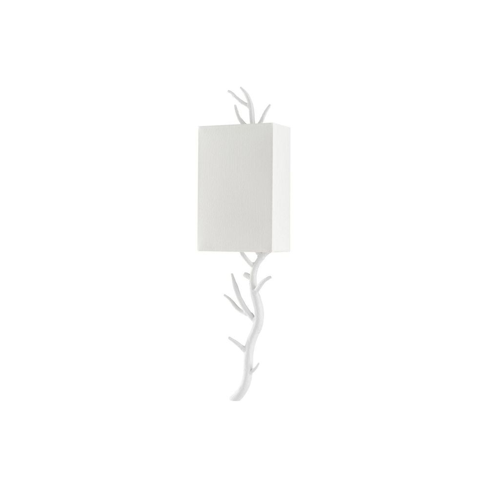 Baneberry White Wall Sconce, White Shade, Left
