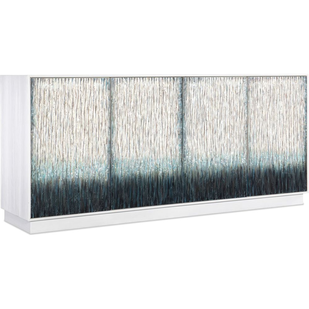 Additional view of Melange Mediterranean Entertainment Credenza in ivory and silver-gray.